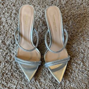 Gianvito Rossi Silver Strappy Heels